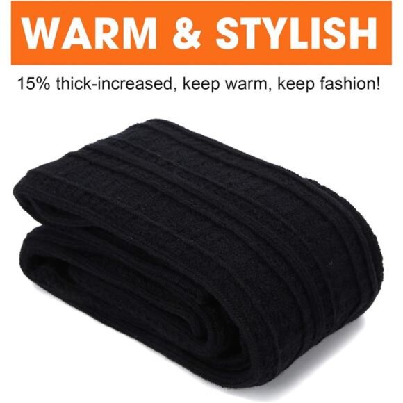 Women Thigh High Socks Extra Long Cotton Knit Warm Thick Tall Long Boot Stocking - Picture 5 of 7